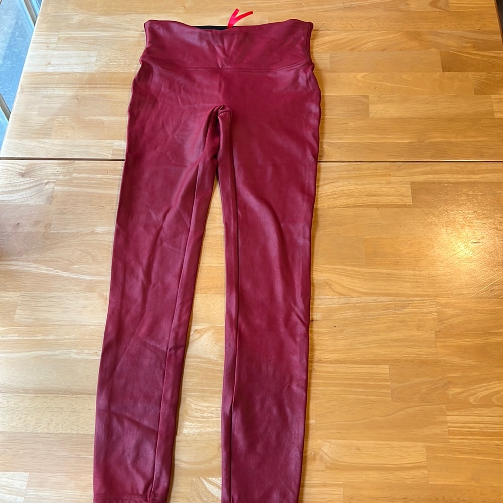 Spanx Red Leather Leggings